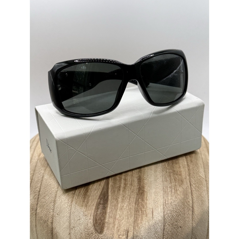 Vintage Christian Dior Strassy Swarovski Crystal Sunglasses Black Y2K Celebrity - Picture 3 of 13